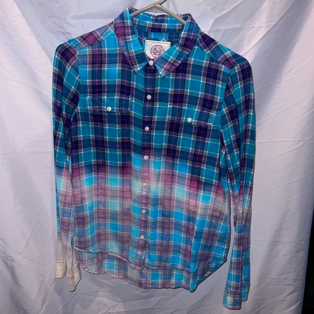 Bleached Flannel Button Down